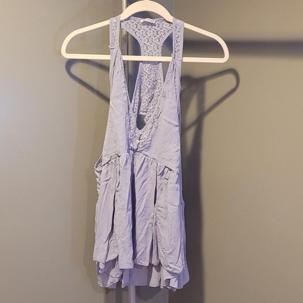 Intimately Free People Lacy Bralette Cami, Women's Size M, Light Periwinkle Blue